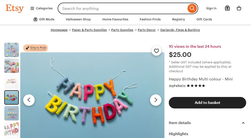 listing example kids party decor