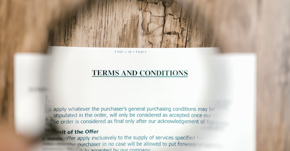 Photo of Terms and Conditions Written on a Paper